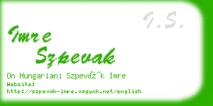 imre szpevak business card